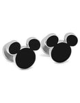 Disney Mickey Mouse Silhouette Cufflinks - Black Enamel - Silver-Tone - DN-MSILH-SLA_442134ee-be5a-442f-96a7-092013cd603e