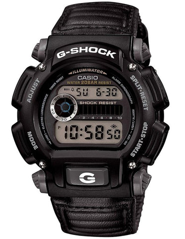 Casio G-Shock Illuminator Mens Watch - Black - Leather/Fabric Strap - 200M - DW9052V-1