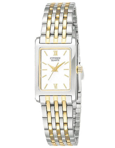 Citizen Quartz Two-Tone Ladies Watch - White Dial - Rectangular Case - Bracelet - EJ5854-56A_5cf2cd41-c97c-4560-becb-d76c999605c9