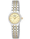 Citizen Quartz Ladies Two-Tone Crystal Watch - Champagne Dial - Bracelet - EJ6044-51P