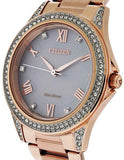 Citizen DRIVE Ladies POV Swarovski Crystal Watch - Pink Gold-Tone - Bracelet - EM0233-51AA