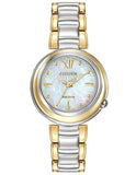 Citizen L Sunrise Eco-Drive Watch - Two-Tone Case & Bracelet- Blue MOP - EM0337-56D