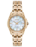 Citizen Womens Signature Prezia Diamond Watch - MOP Dial - Rose Gold-Tone - EM0353-50D