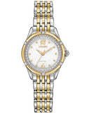 Citizen Signature Ladies Diamond Versailles - White Dial - Two-Tone Bracelet - EM0374-50A