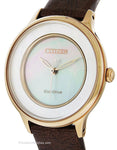 Citizen L Circle of Time Womens Watch - Brown Strap - MOP Dial - Rose Gold-Tone - EM0383-08DA