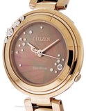 Citizen L Carina Womens Diamond Watch - MOP Dial - Rose Gold-Tone - 50m - EM0463-51YA