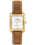 Citizen Eco-Drive Womens Chandler - Gold-Tone - Brown Leather - White Dial - EM0492-02A_4e8a1025-22df-41f5-ace3-313cacf6bf9b