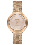 Citizen Ladies Eco-Drive L Ambiluna Watch - Rose Gold-Tone - MOP  - Metal Mesh - EM0643-50X