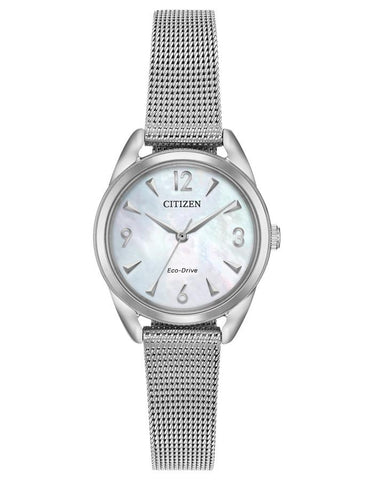 Citizen Ladies DRIVE LTR - Stainless Steel - Mother of Pearl - Mesh Bracelet - EM0680-53D