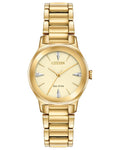 Citizen Eco-Drive Axiom Women's - Gold-Tone - Diamonds - Champagne Dial-Bracelet - EM0732-51P