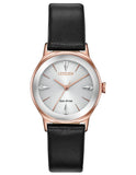 Citizen Eco-Drive Axiom Women's - Rose Gold-Tone - Diamonds - Leather Strap - EM0733-08A