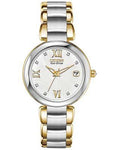 Citizen Signature Marne Diamond  Watch -Two-Tone Case/Bracelet - Embossed Dial - EO1114-52A