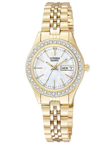 Citizen Quartz Gold-Tone Crystal Ladies Watch - MOP Dial - Bracelet - Day/Date - EQ0532-55D_3a152657-f264-4b6f-adce-a8b658ffb447