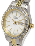 Citizen Quartz Two-Tone Crystal Ladies Watch - MOP Dial with Day/Date Display - EQ0534-50DA