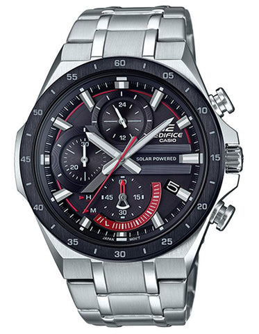 Casio Edifice EQS920 Series Mens Watch - Chronograph - Stainless - Solar - 100M - EQS920DB-1A