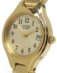 Citizen Quartz Gold-Tone Ladies Date Watch - Champagne Dial - Bracelet - 30M WR - EU2252-56PA