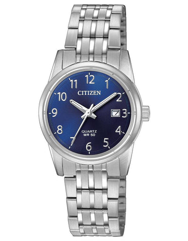 Citizen Womens Quartz Watch - Blue Dial - Stainless Steel Case & Bracelet - Date - EU6000-57L