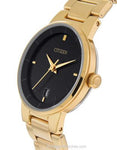 Citizen Quartz Ladies Watch - Black Dial - Gold Tone Case and Bracelet - EU6012-58EA