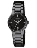 Citizen Womens Quartz SL - Black Case & Dial & Bracelet - Date - 50m - EU6017-54E