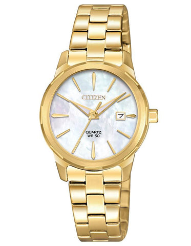 Citizen Quartz Womens Watch - Gold-tone - Mother of Pearl - Date - Bracelet - EU6072-56D_7d446cae-f34a-4b5b-ba0f-21434d963624