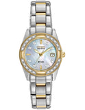 Citizen Ladies Eco-Drive Regent 100M WR - 28 Diamonds - MOP Dial - Two-Tone - EW1824-57D