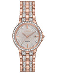 Citizen Eco-Drive Womens Watch - Swarovski Crystals - Rose Gold-Tone - Date - EW2348-56A