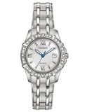 Citizen Eco Drive Womens Diamond Watch - Stainless Steel - Bracelet - Date - EW2360-51A