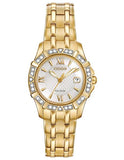 Citizen Ladies Eco-Drive Diamond Watch - White Dial - Gold Tone - Date - EW2362-55A