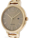 Citizen Eco-Drive Womens Chandler Watch - Rose Gold-Tone - Bracelet - Date - EW2443-55XA