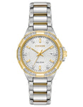 Citizen Womens Eco-Drive Riva Watch - Diamonds - Two-Tone - Bracelet - Date - EW2464-55A