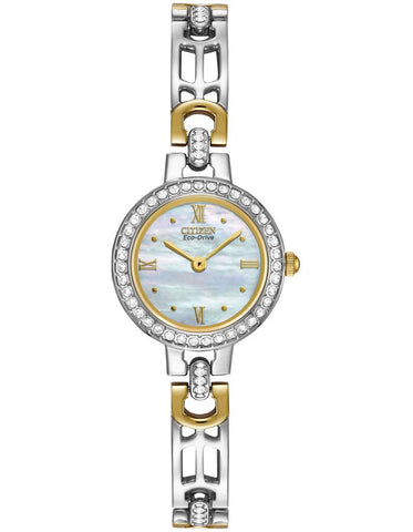 Citizen Ladies' Eco-Drive - Stainless and Gold-Tone - Swarovski&reg; Crystals - EW8464-52D