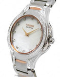 Citizen Signature Ladies Fiore 65 Diamond Watch - Steel and Rose Tone - MOP - EX1166-52DA