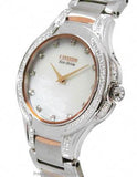 Citizen Signature Ladies Fiore 65 Diamond Watch - Steel and Rose Tone - MOP - EX1166-52DA