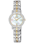 Citizen Eco-Drive Silhouette Crystal Two-Tone Ladies Watch - Mother-of-Pearl - EX1244-51D