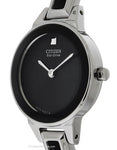 Citizen Eco-Drive Ladies Silhouette Bangle Watch - Black Dial - Stainless Steel - EX1320-54EA