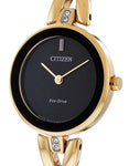 Citizen Eco-Drive Womens Silhouette Crystal - Gold-Tone - Black Dial - EX1422-54EA_e351bce0-9d6f-4098-ba91-701dd3a3fd7a