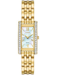 Citizen Eco-Drive Womens Silhouette Crystal Watch - Gold-Tone - Bracelet - MOP - EX1472-56D