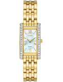 Citizen Eco-Drive Womens Silhouette Crystal Watch - Gold-Tone - Bracelet - MOP - EX1472-56D