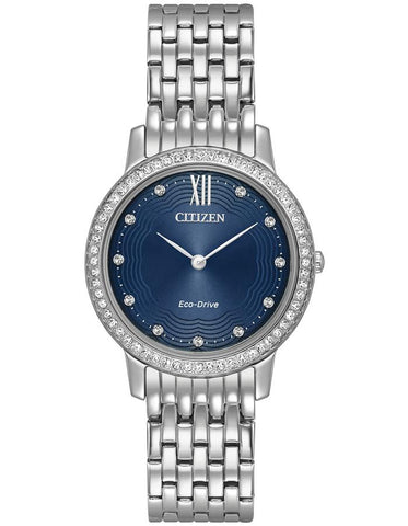 Citizen Eco-Drive Womens Silhouette Crystal Watch - Blue Dial - Bracelet - EX1480-58L_66b56d26-5c08-4f84-8fec-1ba2aa1c80e9