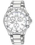 Citizen Eco-Drive Ladies 32 Diamond Chronograph - Stainless and White Ceramic - FB1230-50A