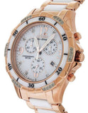 Citizen Ladies Eco-Drive Ceramic & Rose Tone Chronograph - 32 Diamonds - Date - FB1233-51AA