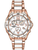 Citizen Ladies Eco-Drive Ceramic & Rose Tone Chronograph - 32 Diamonds - Date - FB1233-51A