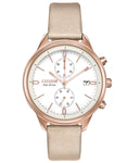 Citizen Eco-Drive Womens Chandler - Rose Gold-Tone - White - Vegan Leather Strap - FB2003-05A_7a3a48e7-d355-44a4-ae73-3d76adb3424c