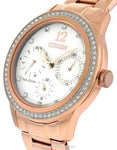 Citizen Eco-Drive Ladies Silhouette Crystal - Pink Gold-Tone Case & Bracelet - FD2013-50AA