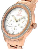 Citizen Eco-Drive Ladies Silhouette Crystal - Pink Gold-Tone Case & Bracelet - FD2013-50AA