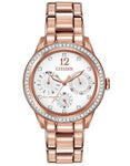 Citizen Eco-Drive Ladies Silhouette Crystal - Pink Gold-Tone Case & Bracelet - FD2013-50A