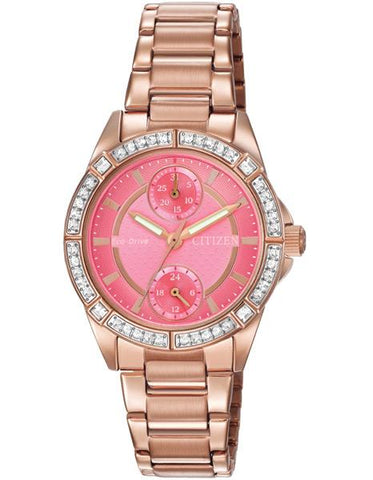 Citizen Ladies Crystal DRIVE POV Eco-Drive - Coral Pink Dial - Rose Gold-Tone - FD3003-58X_c7cbceb3-db82-4bba-be86-dedaf6544692