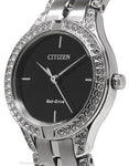 Citizen Ladies Silhouette Crystal Accented Case & Bracelet - Black Dial - FE2060-53EA