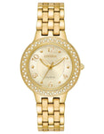 Citizen Womens Eco-Drive Silhouette - Swarovski Crystals - Gold-Tone - Bracelet - FE2082-51P