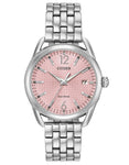 Citizen Ladies DRIVE LTR Watch - Stainless Steel - Pink Dial - Date - Bracelet - FE6080-71X